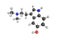 3d structure of Bufotenine, a tryptamine related to the neurotransmitter serotonin. It is an alkaloid found in the skin of some s