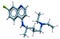 3D structure of Chloroquine, a substance active against the COVID-19 coronavirus and malaria