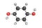 3d structure of Hydroquinone, also known as quinol, an aromatic compound