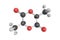 3d structure of Lactide, the cyclic di-ester of lactic acid.