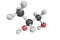 3d structure of Propylene glycol, a synthetic organic compound.