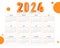 3d style 2024 annual calendar template organize events or holiday