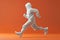 3D style cartoon character of a person running. Sport and fitness