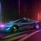 3D style sports luxury car closeup metallic