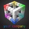 3d style vector logo design with cubes.