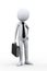 3d stylish posing businessman with briefcase