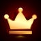 3D stylized Crown icon. Golden vector icon. Isolated symbol illustration on dark background