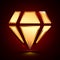3D stylized Diamond icon. Golden vector icon. Isolated symbol illustration on dark background