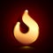 3D stylized Fire icon. Golden vector icon. Isolated symbol illustration on dark background