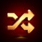 3D stylized Random icon. Golden vector icon. Isolated symbol illustration on dark background