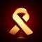 3D stylized Ribbon icon. Golden vector icon. Isolated symbol illustration on dark background