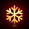 3D stylized Snowflake icon. Golden vector icon. Isolated symbol illustration on dark background