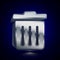 3D stylized Trash Bin icon. Silver vector icon. Isolated symbol illustration on dark background