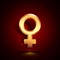 3D stylized Venus icon. Golden vector icon. Isolated symbol illustration on dark background