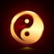 3D stylized Yin Yang icon. Golden vector icon. Isolated symbol illustration on dark background