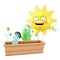 3D sun character water the plants