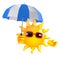 3d Sun has an umbrella