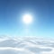 3D sunny snowy winter landscape