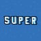 3d super lettering on blue background vector design