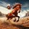 3d Super Realistic Horse Chasing Ball Clipart