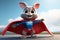 3D Superhero Rabbit in Cape, a Whimsical Hero