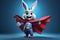 3D Superhero Rabbit in Cape, a Whimsical Hero