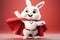 3D Superhero Rabbit in Cape, a Whimsical Hero