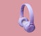 3D surround photo purple wireless headphones