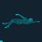 3D Swimming Man. Vector Image of a Swimmer. Human Body. Sport Symbol. Design Element