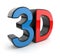 3D symbol of stereoscopic cinema. Icon