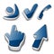 3d symbols human checkmark phone cursor