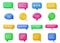 3d talk bubbles. Realistic buttons for speech, text box, dialogue communication. Online conversation, comments and