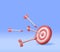 3D Target with Arrow in Center Icon