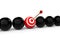 3d target ball with an arrow among black balls