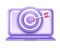 3D target market icon, laptop screen, training skill corporate clipart, business goal invest, arrow.