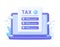 3D Tax form illustration. Filling tax form. Correctly completed Tax form. Accounting, Tax payment, taxable income