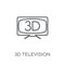 3D Television linear icon. Modern outline 3D Television logo con