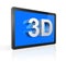 3D television screen with 3D text