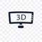 3D Television transparent icon. 3D Television symbol design from