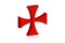 3D Templar cross. Patea cross red symbol of the Order of the Templar. Spiritual chivalric order founded in the Holy Land in 1119