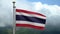 3D, Thai flag waving in the wind. Close up of Thailand banner blowing soft silk
