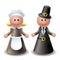 3d Thanksgiving pilgrim characters