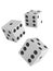 3d Three white dice falling
