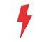 3d thunderbolt sign. lightning symbol. red thunderbolt icon on white background