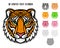 3D Tiger. Symbol 2022 New Year. Vector layered template for laser and paper cutting