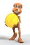 3D toon character with symbolic Euro coin