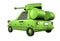 3D toon green armored toy fast car