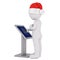 3d toon in Santa hat using touchscreen console