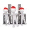 3d toons in Santa hats dancing by disco spreakers