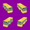 3d top view the bus driver fare passenger autobus omnibus coach rail bench chair stool armchair seat mattress bolster hassock pad